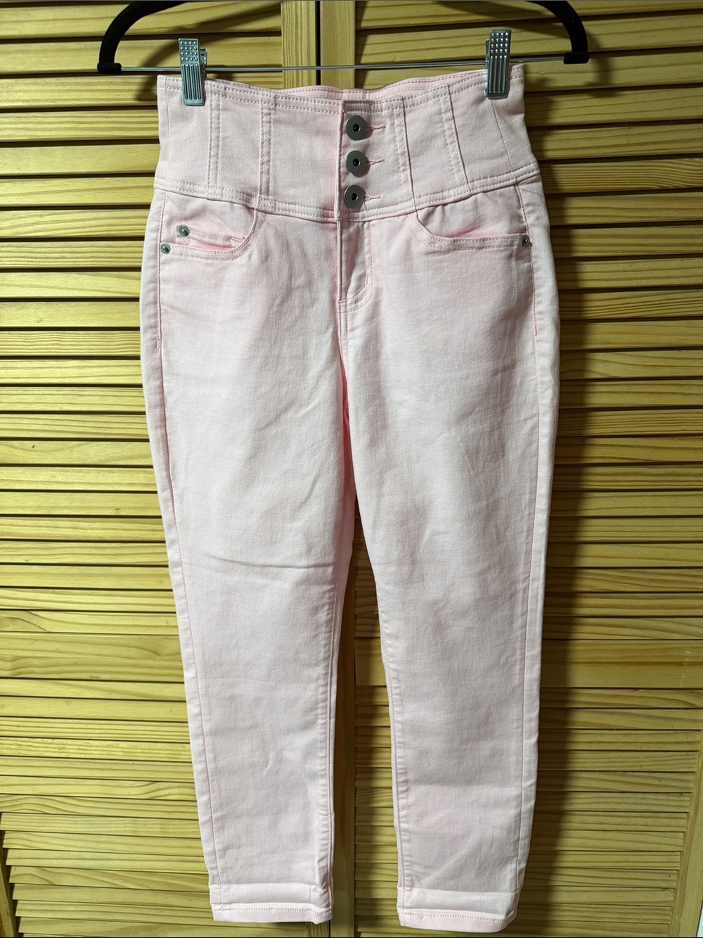 Soft lightweight NOBO Light Pink High-Waist Kids Jeans